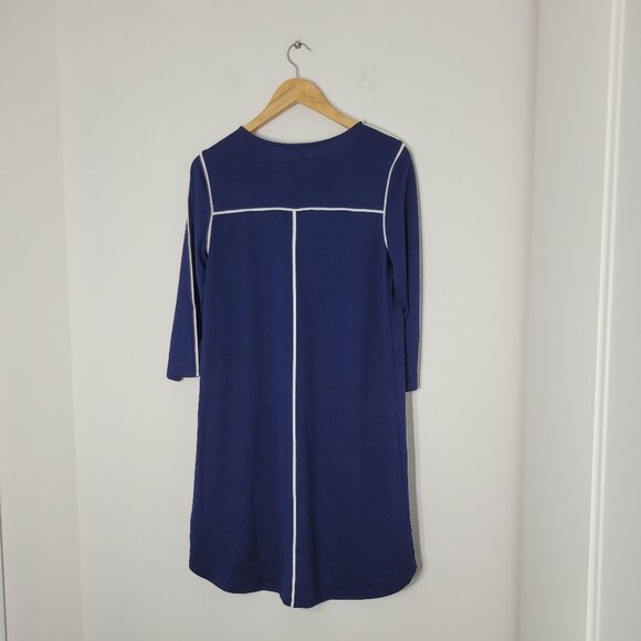Crown & ivy NEW Women's Navy Blue Long Sleeve Pullover Loose Fit Causal Dress - Picture 2 of 10
